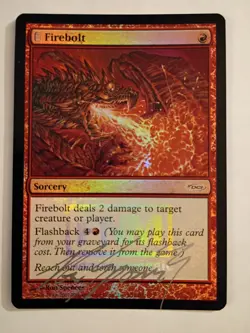 Magic The Gathering - 1x Signed Foil Firebolt (mtg) FNM Promo - Image 1