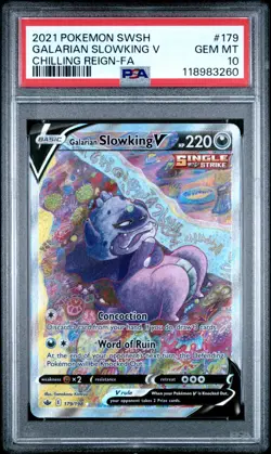 2021 Pokemon SWSH Chilling Reign Galarian Slowking V Full Alt Art #179 PSA 10 - Image 1