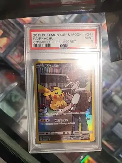 PSA 9 Pikachu FA Secret #241/236 Cosmic Eclipse Pokemon 2019 - Image 3