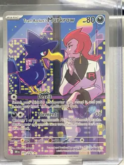 Team Rocket's Murkrow 200/182 Pokemon Destined Rivals Holo Illustration Rare - Image 1
