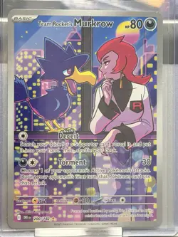 Team Rocket's Murkrow 200/182 Pokemon Destined Rivals Holo Illustration Rare - Image 2