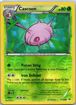 Pokemon TCG Kakuna 6/108 Evolutions Rev Holo LP - Image 1