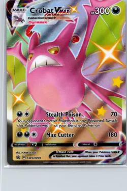 Pokemon TCG Crobat VMAX SWSH099 SWSH Black Star Promos Holo NM - Image 1