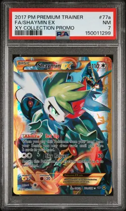 2017 POKEMON PREMIUM TRAINER XY COLLECTION PROMO #77A FULL ART/SHAYMIN EX PSA 7 - Image 1