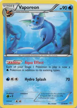Vaporeon 22/98 Uncommon Ancient Origins Pokemon Near Mint - Image 1