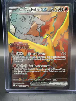 Pokemon Team Rocket’s Moltres ex 208/182 Destined Rivals Full Art NM - Image 1