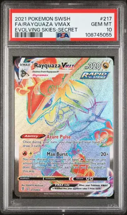 2021 POKEMON SWORD & SHIELD EVOLVING SKIES SECRET FULL ART/RAYQUAZA VMAX PSA 10 - Image 1