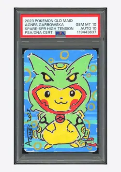 Pokemon PSA 10 AUTO 10 Spare Card Pikachu Agnes Garbowska 2023 Old Maid Japanese - Image 1