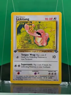 Lickitung 38/64 1st Edition Jungle Set Uncommon 1999 English Pokemon Card WoTC - Image 1