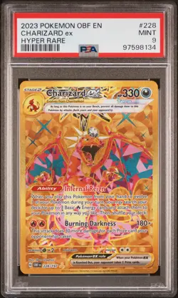 [PSA 9] Charizard ex Hyper Rare GOLD #228 Obsidian Flames Pokemon TCG - Image 1
