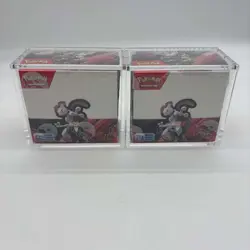 Lot (2) Pokemon SV10 Destined Rivals English Booster Boxes Sealed w/Acrylic Case - Image 1