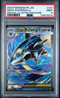 Mega Sharpedo EX *PSA 9* Special Illustration Rare *Phantasmal Flames* #127 - Image 1