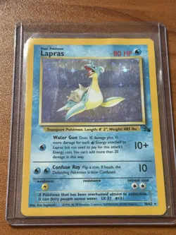 1999 Pokemon Fossil Holo Lapras 10/62 - Rare Vintage WOTC - Heavily Played - Image 1