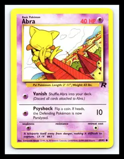 💥 Abra Pokemon TCG Rocket Set Non Holo Vintage # 49/82 - Image 1
