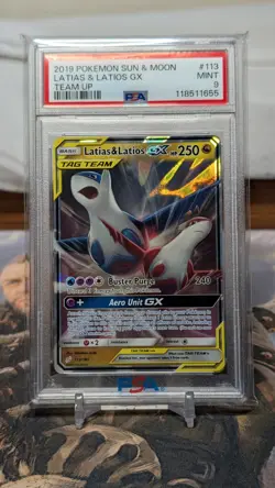 Pokemon - Sun & Moon - Team Up - PSA 9 Latias & Latios GX 113 - Image 1