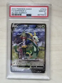 2022 POKEMON SWORD & SHIELD SILVER TEMPEST #TG13 FULL ART/SERPERIOR V PSA 10 - Image 1