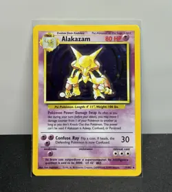 🔮 Alakazam 001/102 HP/MP Base Set Unlimited Holo WOTC Vintage Pokemon 1999 - Image 1