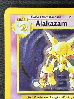 🔮 Alakazam 001/102 HP/MP Base Set Unlimited Holo WOTC Vintage Pokemon 1999 - Image 3