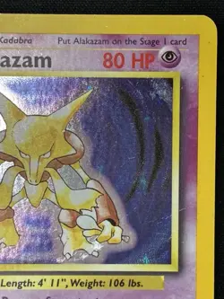 🔮 Alakazam 001/102 HP/MP Base Set Unlimited Holo WOTC Vintage Pokemon 1999 - Image 4