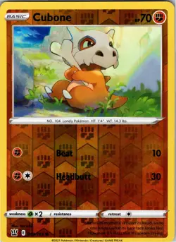 Cubone 069/163 Common Battle Styles Pokemon Reverse Holo NM - Image 1