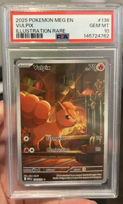 2025 POKEMON MEG EN-MEGA EVOLUTION ILLUSTRATION RARE #138 VULPIX PSA 10 - Image 1