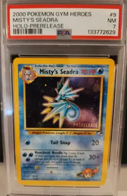 Pokemon: 2000 GYM HEROES HOLO-PRERELEASE #9 MISTY'S SEADRA PSA 7 - Image 1