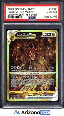 Pokemon 2023 Giratina VSTAR GG69/GG70 Full Art SR Crown Zenith GEM MINT PSA 10 - Image 1