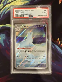 2025 Pokemon PFL EN-Phantasmal Flames Illustration Rare #097 Dewgong PSA 9 - Image 1