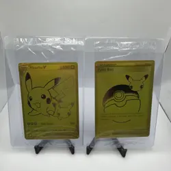 SEALED Pokemon Celebrations Pikachu V SWSH145 & Poke Ball SWSH146 Gold Promos - Image 1