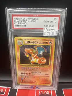 Charizard Holo CD Promo Pokemon 1998 P.M. Japanese #6 PSA 10 - Image 1