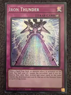 Yugioh Iron Thunder MP25-EN058 Prismatic Secret Rare 1st Edition NM - Image 1