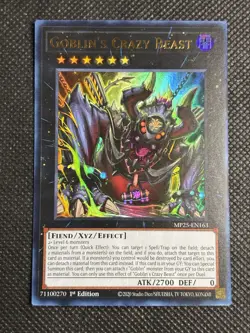 YuGiOh! - Goblin's Crazy Beast MP25-EN163 Ultra Rare 1st Edition Near Mint - Image 1