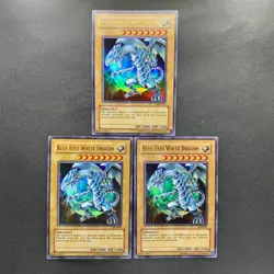 NM 3 card Blue-Eyes White Dragon JMP-001 Ultra Rare YuGiOh 1220 - Image 1