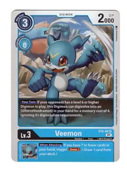 Digimon Card - (NM) Veemon ST8-04 Super Rare Foil - Bandai - Image 1