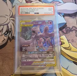 PSA 9 Mint Japanese Mewtwo & Mew GX sm11 Miracle Twins 029/094 Pokemon Card - Image 1