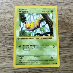 Pokemon Card - Weedle Base Set (Shadowless) 69/102 1st Edition -(Excellent) - Image 1