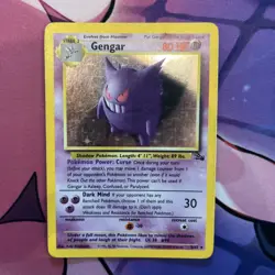Gengar 5/62 Fossil Unlimited Holo Rare Pokemon Card MP - Image 1