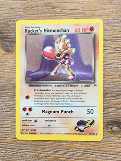 2000 Pokemon Gym Heroes Rocket's Hitmonchan Rare Card 11/132 excellent condition - Image 1
