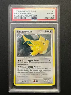 Pokemon TCG Dragonite Holo 2/146 - PSA 8 - Legends Awakened - Image 1