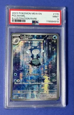 2023 Pokemon Mew EN Poliwhirl Illustration Rare #176 PSA 9 MINT - Image 1
