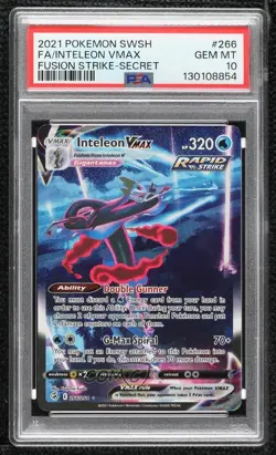 Secret - Inteleon VMAX Pokemon Sword & Shield Fusion Strike PSA 10 GEM MT - Image 1