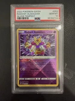 Pokemon TCG Radiant Alakazam PSA 10 Gem Mint, Silver Tempest, 059/195 - Image 1