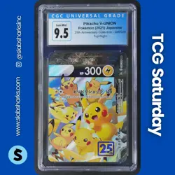 2021 POKEMON JP 25TH ANV COLLECTION #025/028 PIKACHU V-UNION TOP RIGHT CGC 9.5 - Image 1