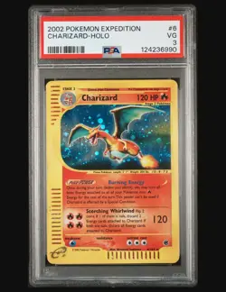 2002 Charizard 6/165 Pokemon TCG Expedition Holo Rare Pokemon Card WOTC PSA 3 - Image 1