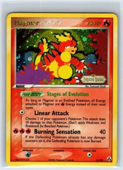 Magmar 21/92 Rare Legend Maker Pokemon Reverse Holo Heavily Played - Image 1