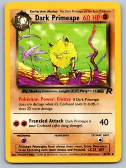 Dark Primeape 43/82 Uncommon Team Rocket Pokemon Unlimited Near Mint - Image 1