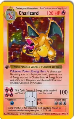 1999 1st Edition Charizard Pokemon Credit Card Skin Decal Sticker Free Shipping - Image 1