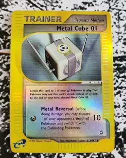 Metal Cube 01 129/147 Aquapolis Reverse Holo MP Moderately Played Pokemon - Image 1