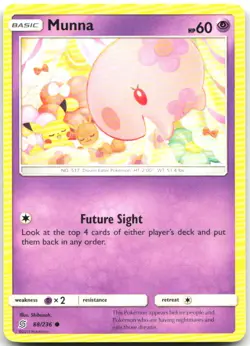 Munna 88/236 Common Unified Minds Pokemon Near Mint - Image 1