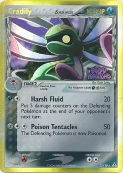 Heavily Played Cradily - 2/110 - Holo Rare - Reverse Holo Pokemon Holon Phantoms - Image 1